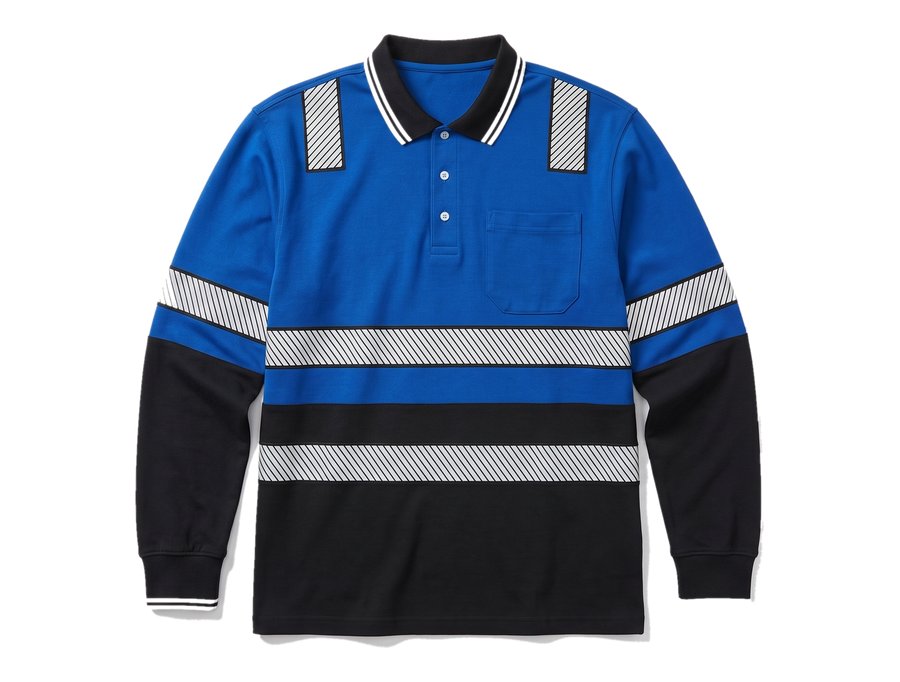 Blue Long Sleeve Reflective Shirt PPE and workwear Ghana