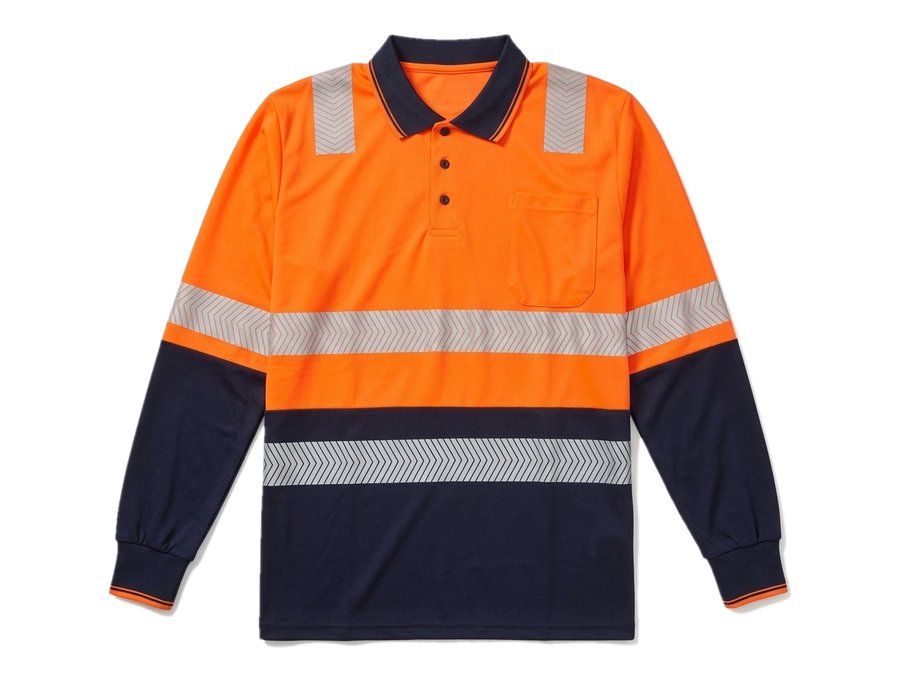 Orange Hi Vis Long Sleeve Shirt PPE and workwear Ghana