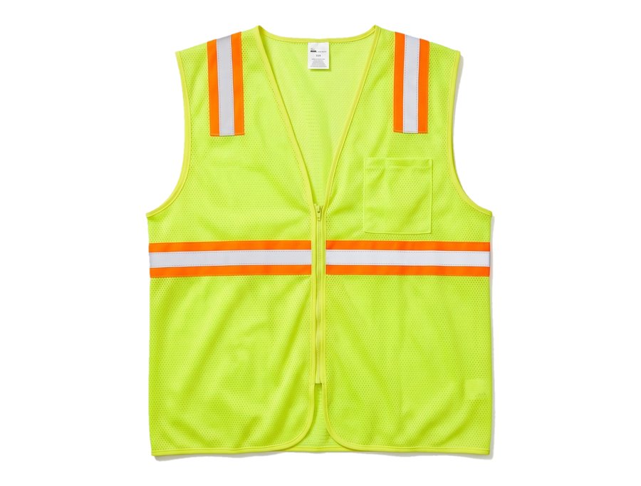 Hi Vis Mesh Vest Lime Orange Trim PPE and workwear Ghana