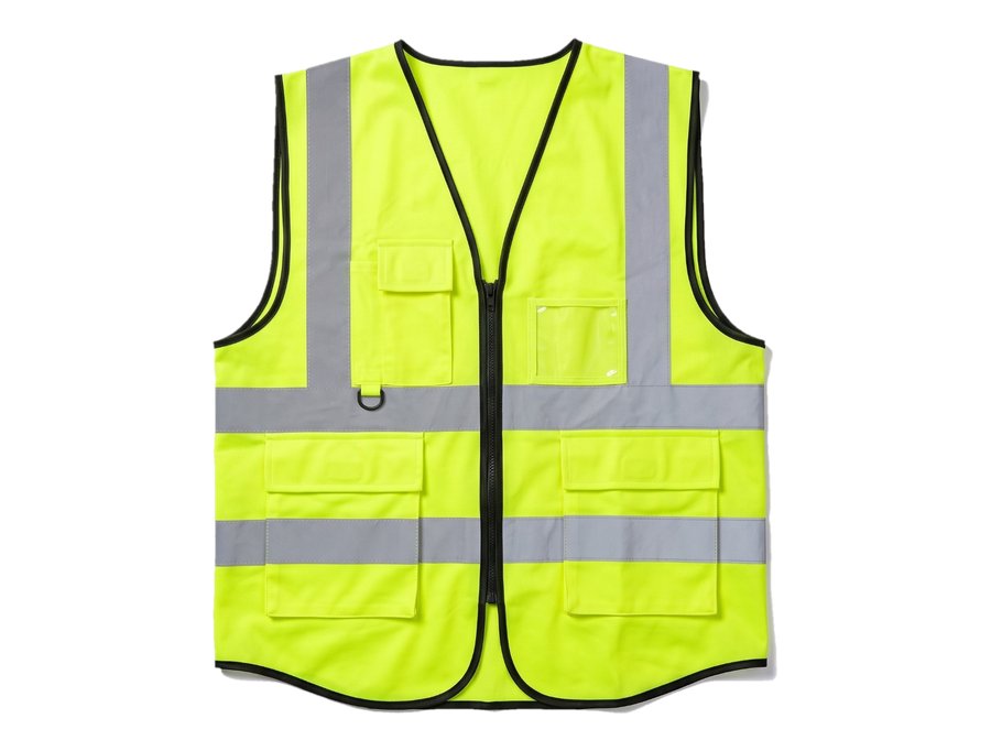 Multi Pocket Hi Vis Vest Lime PPE and workwear Ghana