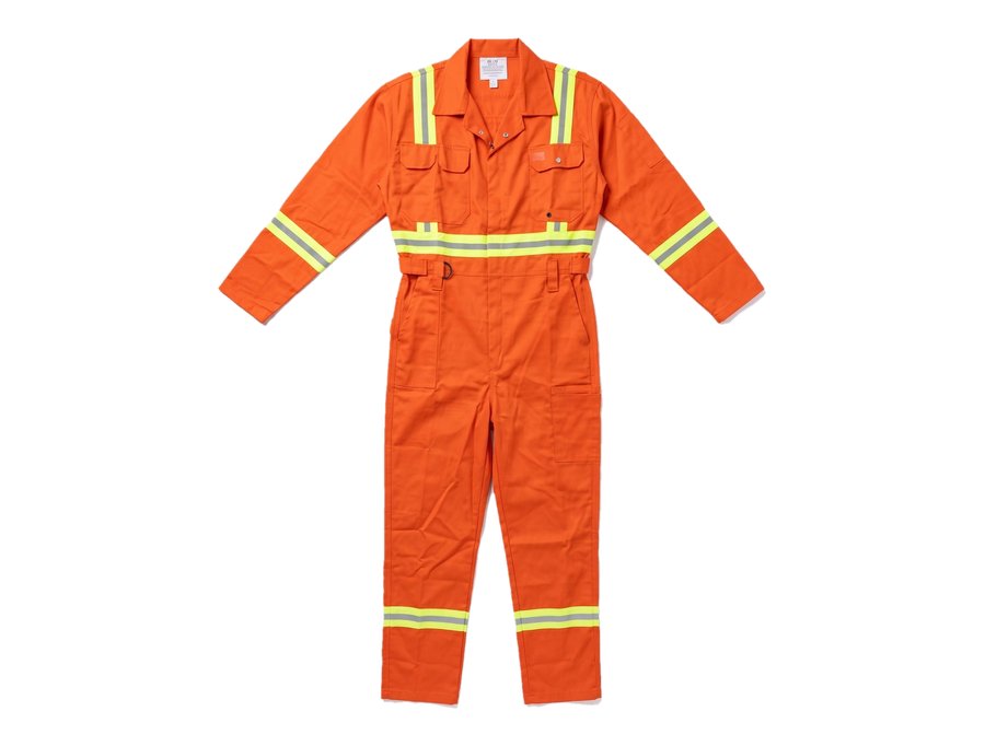 Orange Hi Vis Work Coverall DRing PPE and workwear Ghana
