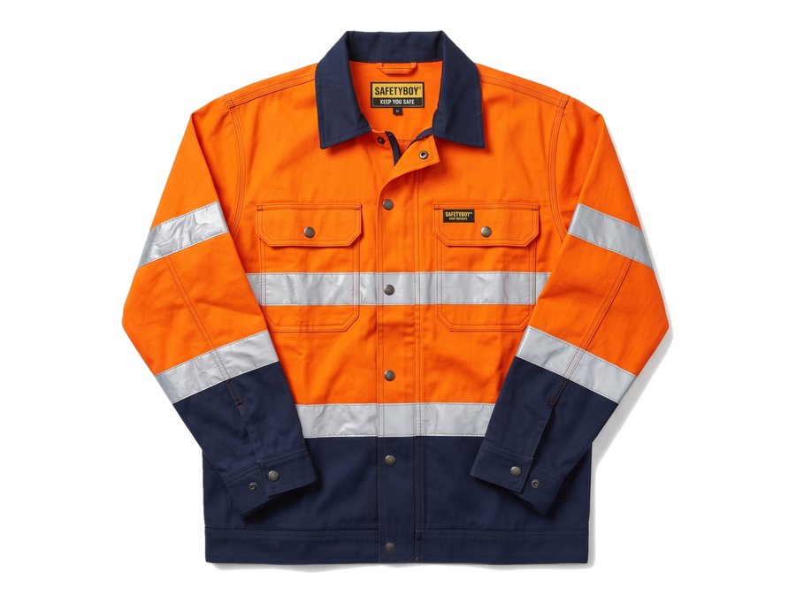 Safety Boy Orange Hi Vis Work Jacket PPE and workwear Ghana