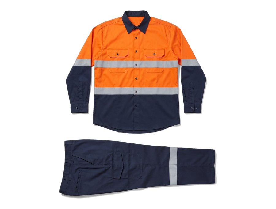 Orange Hi Vis Shirt and Pants Set PPE and workwear Ghana
