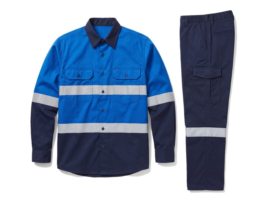 Royal Blue Shirt and Cargo Pants Set PPE and workwear Ghana