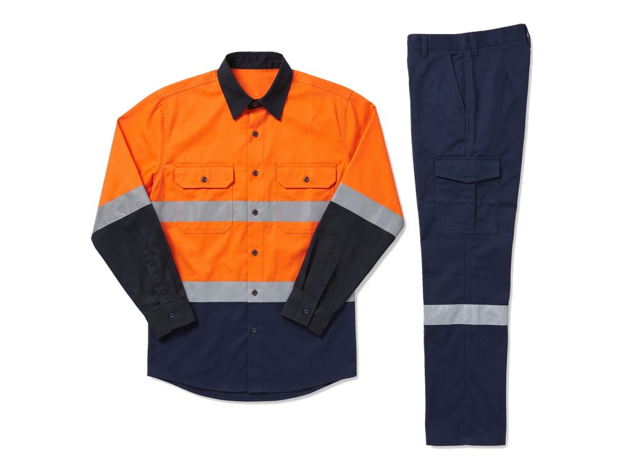 Orange Hi Vis Shirt and Cargo Set PPE and workwear Ghana