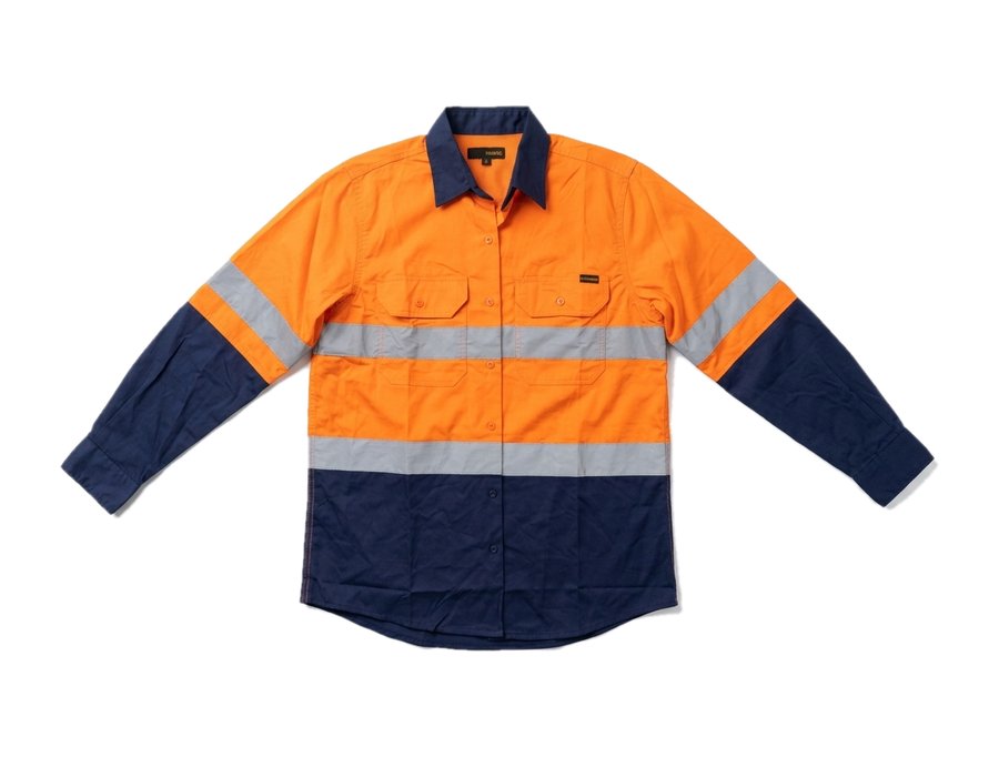 Orange Hi Vis Work Shirt Flat PPE and workwear Ghana