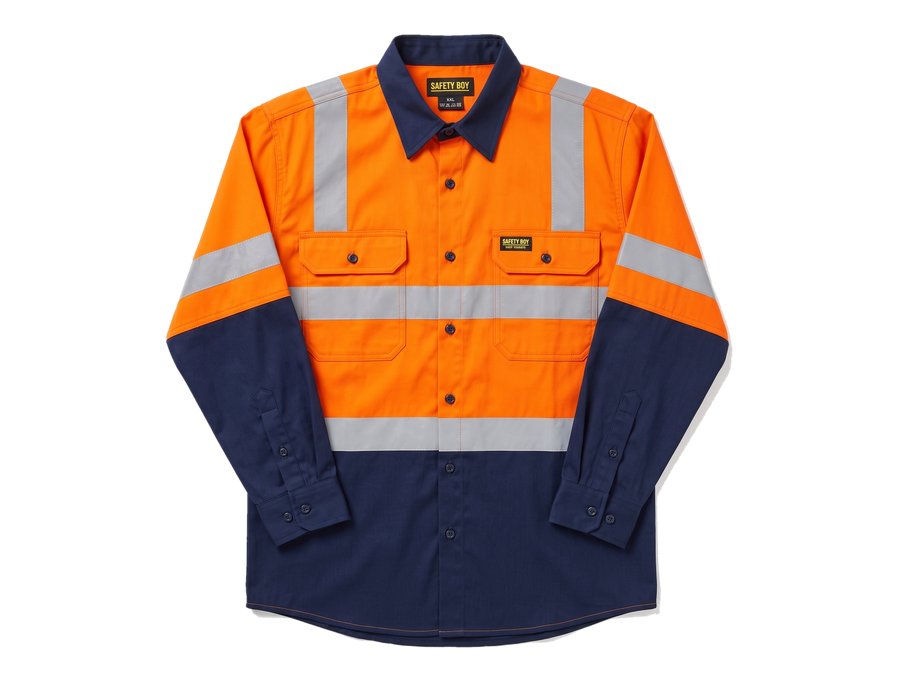 Safety Boy Orange Hi Vis Shirt Straps PPE and workwear Ghana